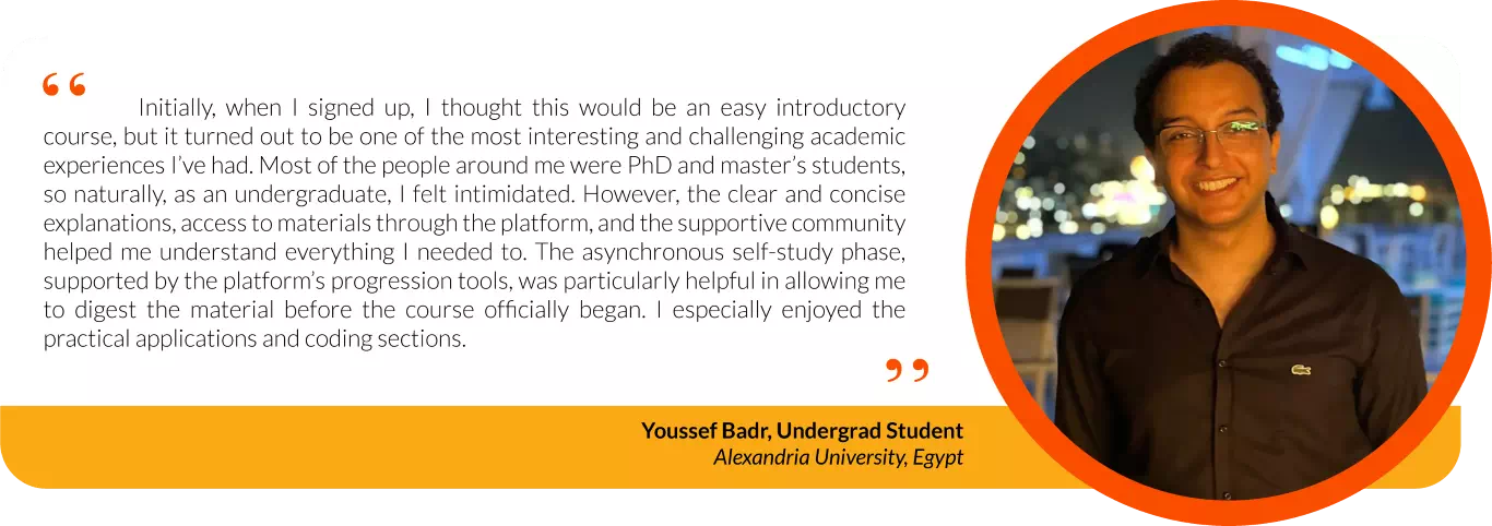 Student testimonial from Youssef Badr